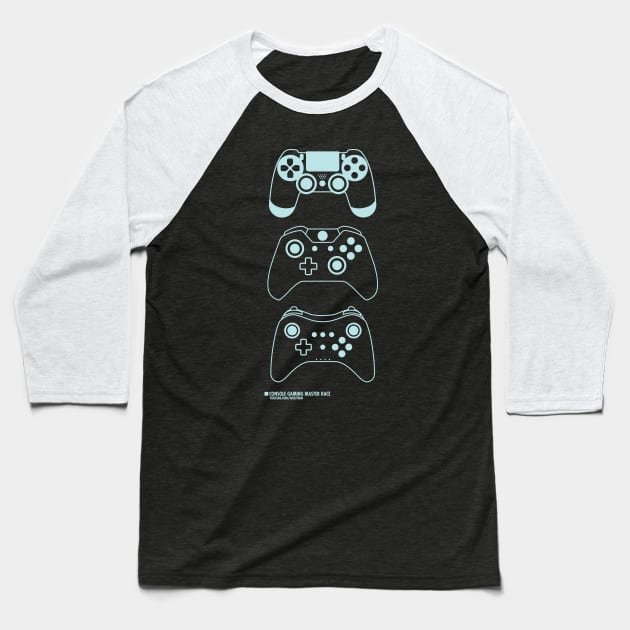 Console Gaming Master Race (WD) Baseball T-Shirt by wulffden